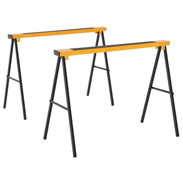DURHAND 2er-Set Arbeitsbock, Handwerks-Ständer, bis zu 250 kg belastbar, Metall, Gelb, B71-026