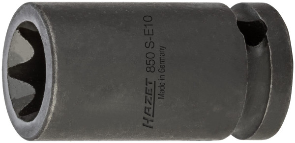 Hazet Schlag-, Maschinenschrauber Steckschlüsseleinsatz, TORX®, Vierkant hohl 6,3 mm (1/4 Zoll), Außen TORX® Profil, E10, 850S-E10
