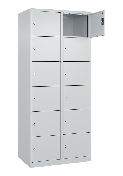 C+P Schließfachschrank Evolo PLUS, 12 Fächer, 1850x800x500mm, 7035/7035, 049000-226 S10013