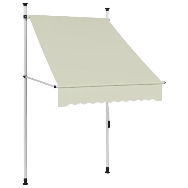 vidaXL Einziehbare Markise Handbetrieben 100 cm Creme, 145833