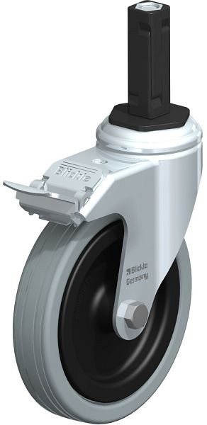 Blickle LKRA-VPA 125G-11-FI-EV12 Apparate-Lenkrolle mit Expander & Feststeller, Vollgummi, Grau, 848258