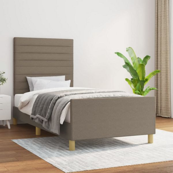 vidaXL Bettgestell mit Kopfteil Taupe 80x200 cm Stoff, 3125094