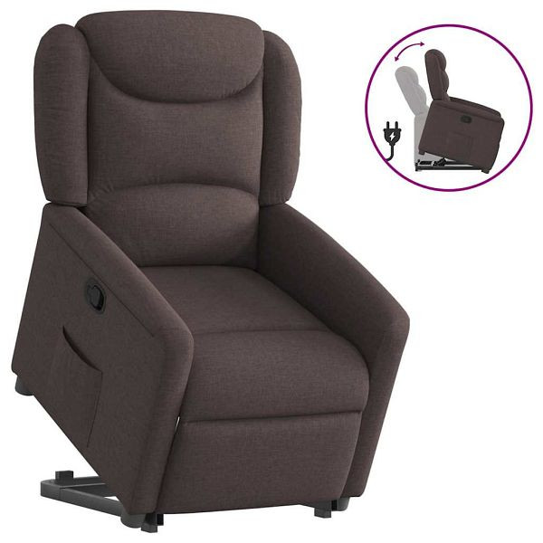 vidaXL Relaxsessel mit Aufstehhilfe Dunkelbraun Stoff, 3303199