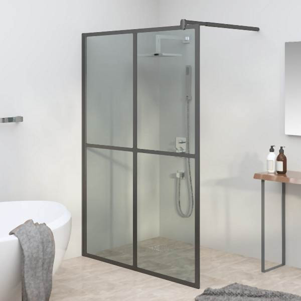 vidaXL Duschwand für Walk-in Dusche 140x195 cm Dunkles Sicherheitsglas, 151888