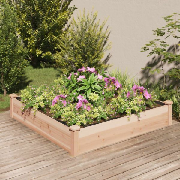 vidaXL Hochbeet mit Einsatz 120x120x25 cm Massivholz Tanne, 364292