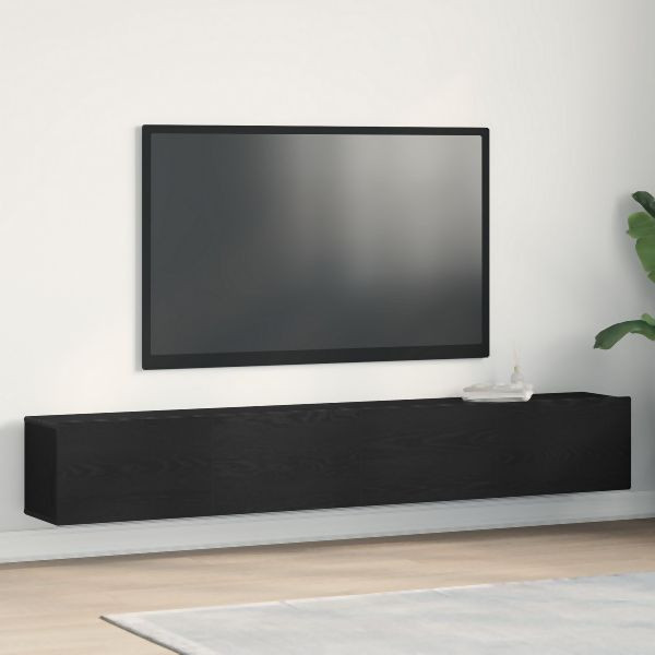 vidaXL TV-Schränke 2er Set Schwarz Eiche 100x30x30 cm Holzfaser, 862106