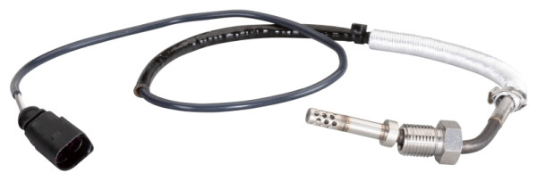 HELLA Sensor, Abgastemperatur, 2-polig, geschraubt, Kabel: 685mm, mit Hitzeschutzrohr, 6PT 010 376-231