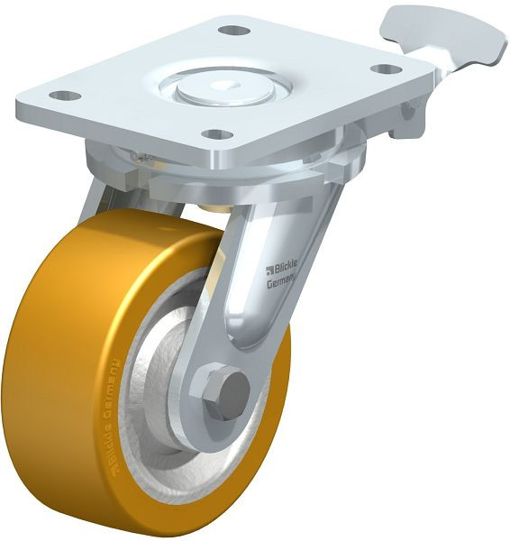 Blickle LO-SETH 125K-RI4 Stahlgeschweißte Schwerlast-Lenkrolle, Blickle Extrathane®, Hellbraun, 852559