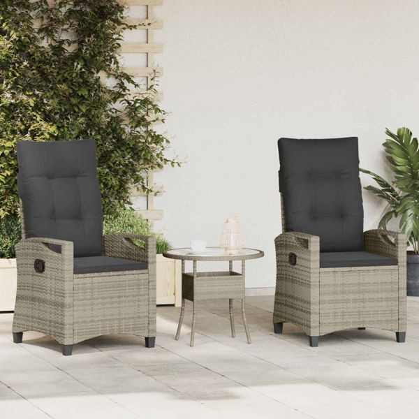 vidaXL Gartenstuhl 2-teilig Hellgrau und Dunkelgrau 56 x 60 x 112 cm, 42026835