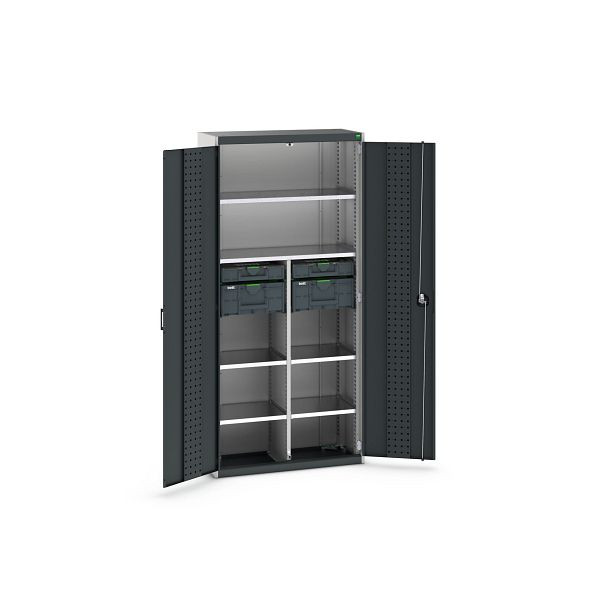bott cubio Koffer-Flügeltürenschrank bestückt mit 2x Systainer3 / 2x Organizer, BxTxH: 938x400x2000mm, RAL 7035 / RAL 7016, 40032037.19V