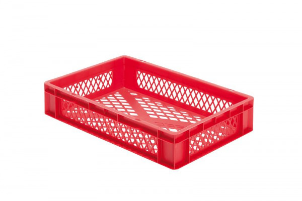LA-KA-PE TK 600/120-2, rot, Transport-Stapelkasten, Wände und Boden durchbrochen, 07212 02 21