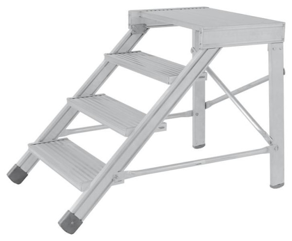 HYMER Treppenpodest nach DIN EN 14183, Stufenbreite 600 mm, 4 Stufen, Standhöhe 0,80 m, 68840604