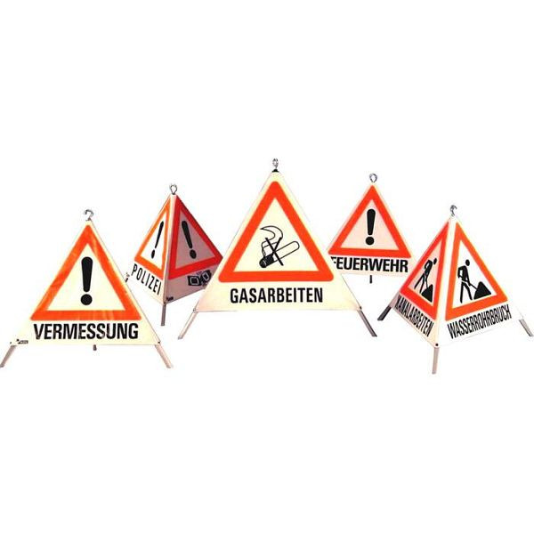 Stein HGS Faltsignal -Fold-, 900mm /2,3 kg, retro-reflektierend, inkl. Zusatzgewicht 2 kg, Baustelle (VZ 123), Baustelle, 36005-020211