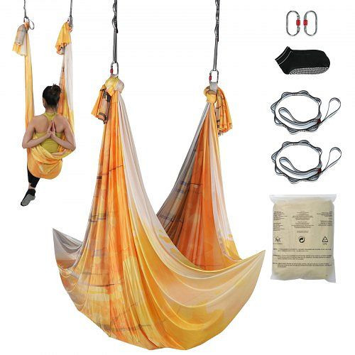 VEVOR Aerial Yoga Hängematte Set 5 x 2,8 m, Golden Aerial, DCK5X28MJBJCTCNK6V0