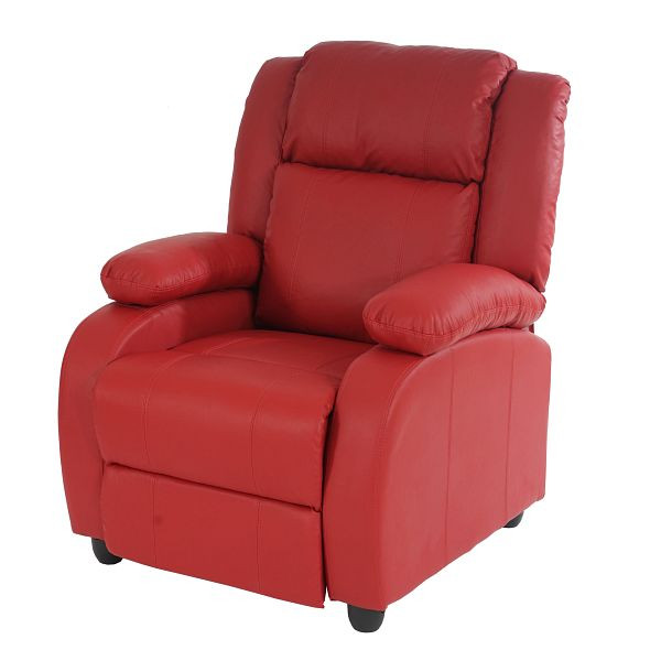 Mendler Fernsehsessel Relaxsessel Liege Sessel Lincoln, Kunstleder, rot, 31579