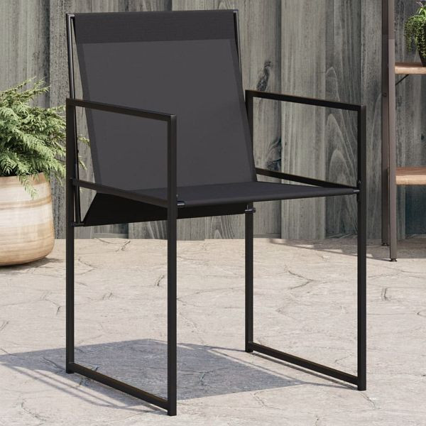 vidaXL Gartenstühle 4 Stück Schwarz Stahl und Textilene, 4008593