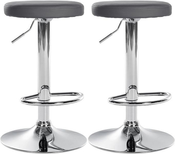 CLP Barhocker Ponte Kunstleder chrom, grau, VE: 2 Stück, 323488