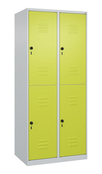 C+P Doppelstöckiger Spind Classic PLUS, 2 Abteile, 1850x800x500mm, 7035/0024, Drehriegel, 080300-22 S10009