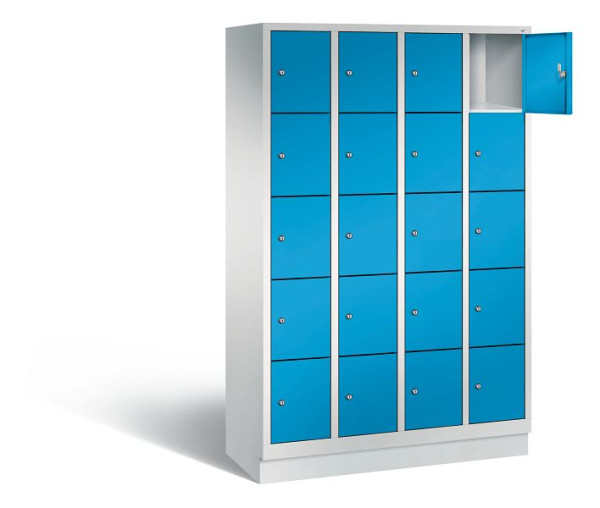C+P Schließfachschrank Evolo, H1800xB1190xT500mm, Farbe: Lichtgrau / Lichtblau, 48020-405 S10002