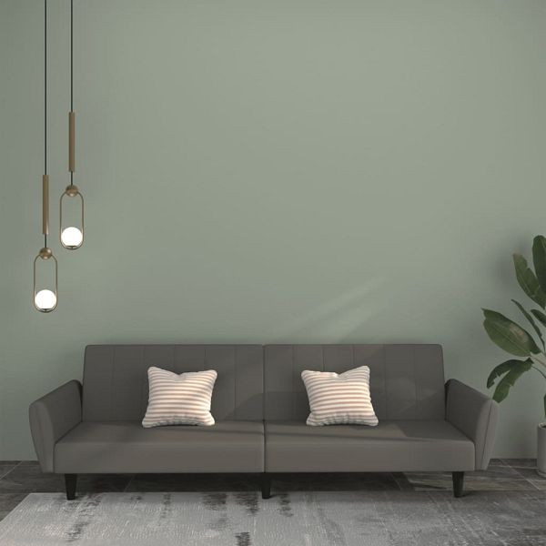 vidaXL Schlafsofa 2-Sitzer Dunkelgrau Samt, Füllung: Schaumstoff, 375859