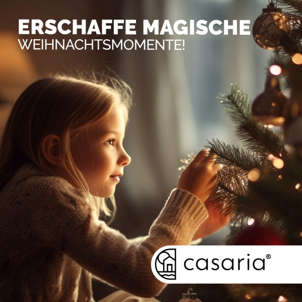 DEUBA Künstlicher Weihnachtsbaum, 140 cm Höhe, mit Fuß und 100 LED Lichterkette, 107721