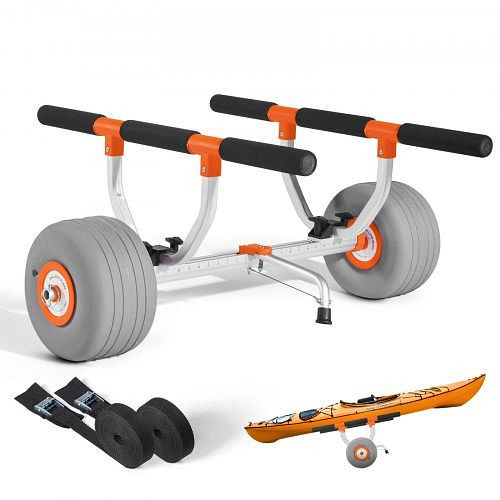VEVOR Kajakwagen 158 kg, Kanuwagen mit 30,5 cm aufblasbaren PU-Reifen & Spanngurt, für Kajaks, Kanus, Paddleboards, 810x990x570 mm, SPSPHTTC13INFQKUY001V0