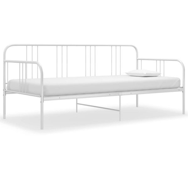 vidaXL Schlafsofa Bettgestell Weiß Metall 90x200 cm, 324750