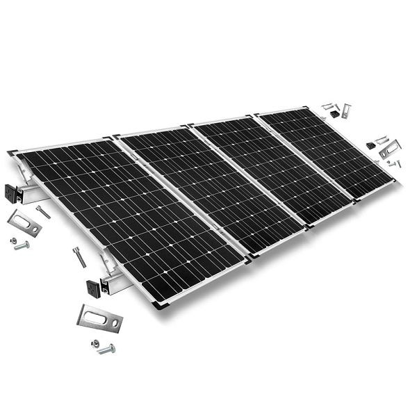 Offgridtec Befestigungskit mit Stockschrauben für Schrägdachmontage 4 Solarpanels Rahmenhöhe 40mm, 8-01-013765-016