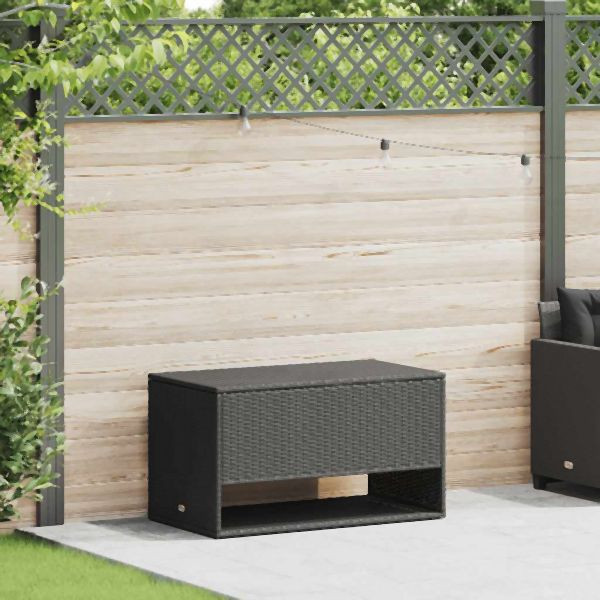 vidaXL Outdoor-Kissenbox Schwarz 100x55x55,5 cm Poly Rattan, 4104141