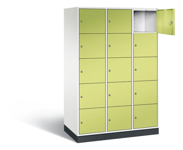 C+P XL-Schließfachschrank Intro, H1950xB1220xT590mm, Farbe: Verkehrsweiß / Viridingrün, 8570-303 S10073