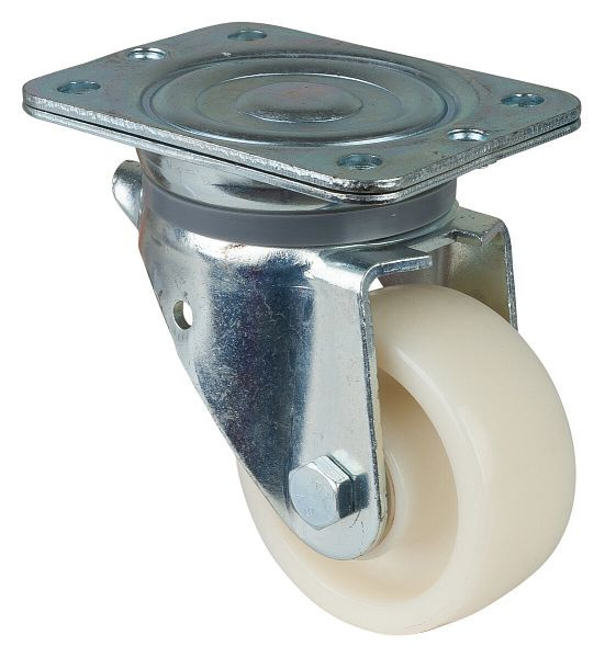 BS Rollen Schwerlastrolle, Rad-Breite 45 mm, Rad-Ø 100 mm, Tragfähigkeit 500 kg, Lauffläche/Radkörper Kunststoff, Rollenlager, N100.B10.102