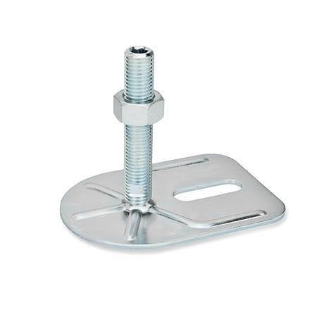 Ganter Stellfüße mit Befestigungslasche, Stahl, verzinkt, Rechteckform (GN 42-80-M8-40-E3-S), VE: 10 Stück, 42-80-M8-40-E3-S