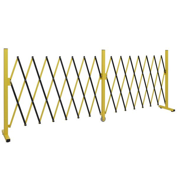 Mendler Alu Absperrgitter HWC-B34, Scherengitter Zaun Schutzgitter ausziehbar, 103x52-400cm, gelb-schwarz, 165388