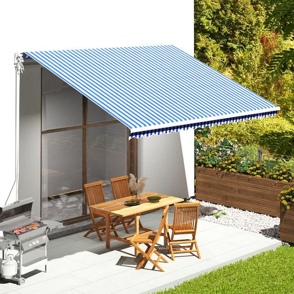 vidaXL Markisenbespannung Blau und Weiß 4,5x3,5 m, 311920