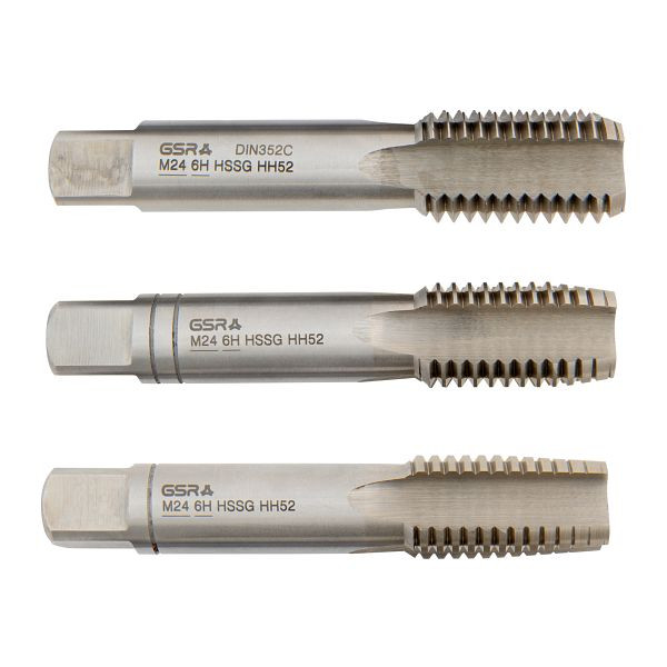 GSR Handgewindebohrer-Satz metrisches Gewinde DIN 2184-2 (DIN 352) rechts HSS-G M 45, 00105380