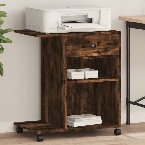 vidaXL Druckerständer mit Rollen Räuchereiche 60x40x68,5 cm, 840643