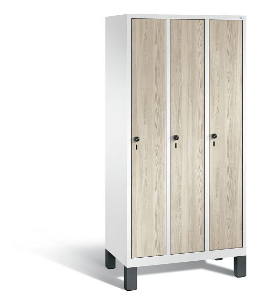 C+P Spind Evolo, 3 Abteile, H1850xB900xT500 mm, Weiß/HPL Esche, 48010-30 S10687