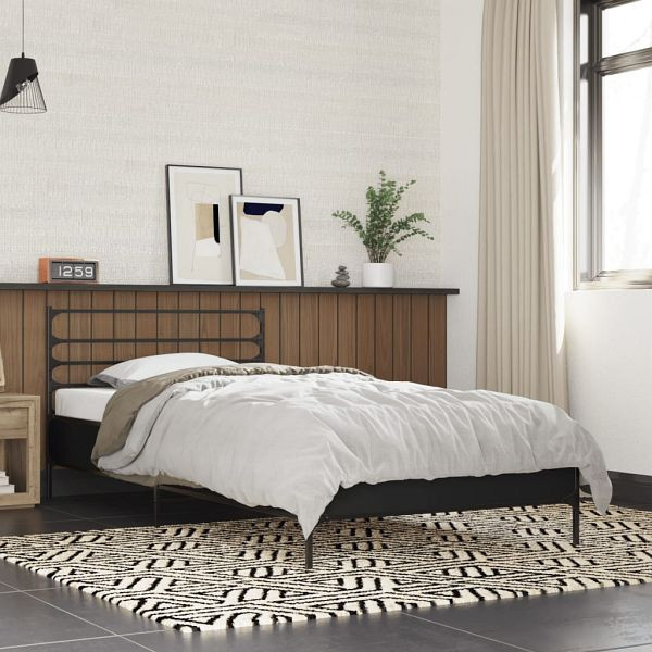 vidaXL Bettgestell Schwarz 90x190 cm Holzwerkstoff und Metall, 845627