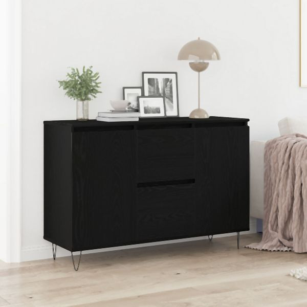 vidaXL Sideboard Schwarz Eiche 101,5x35x70 cm Holzwerkstoff, 862934
