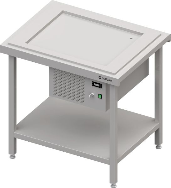 Stalgast Edelstahl Kaltausgabe mit einer Kühlplatte 2x GN1/1, 920x750x880, Granitabdeckung "Standard G1", CF09204