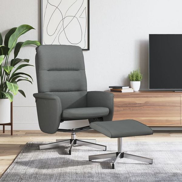 vidaXL Relaxsessel mit Hocker Dunkelgrau Stoff, 356571, 8721012043534
