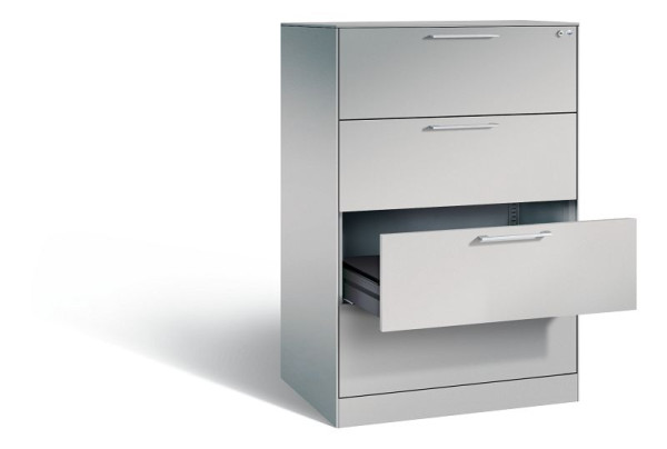 C+P Karteischrank Asisto, H1310xB800xT600mm, Farbe: Weißaluminium, Bügelgriff, 146223-422 S10013