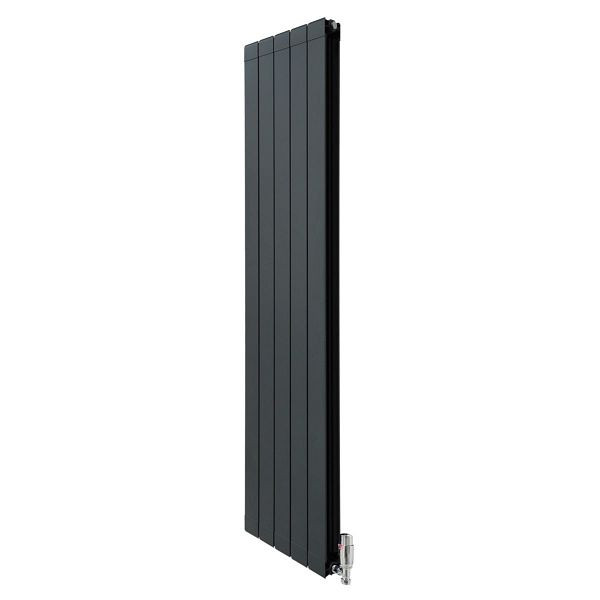 Monster Aluminium Paneelheizkörper & Chrom Thermostatventile, 1800mm x 395mm, Anthrazitgrau, 10868
