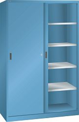 LISTA Schiebetürschrank (BxTxH) 1000x580x1950mm KEY Lock, Lichtblau, 4 Verstellböden, 58.750.010