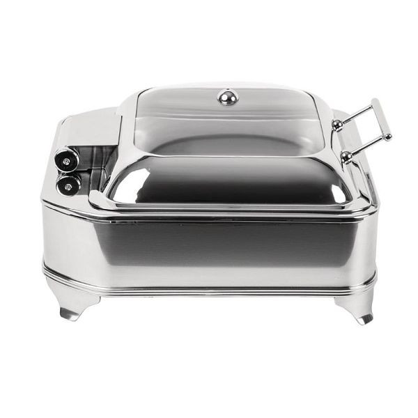 Olympia Elektrischer Chafing-Dish quadratisch, Glasdeckel, CB730