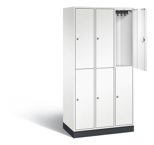 C+P Spind doppelstöckig Intro, H1950xB920xT490mm, Farbe: Verkehrsweiß, 8270-301 S10082