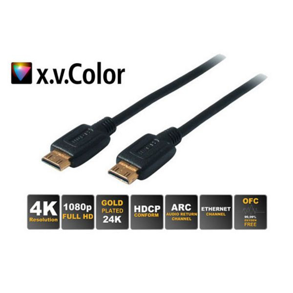 shiverpeaks BASIC-S, HDMI C-Stecker auf HDMI C-Stecker, vergoldete Kontakte, Full HD, ULTRA HD, 3D, HEAC, 5,0m, BS77475-1