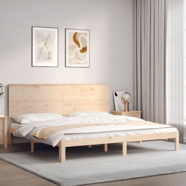 vidaXL Massivholzbett mit Kopfteil, 3193676, 8720845988463