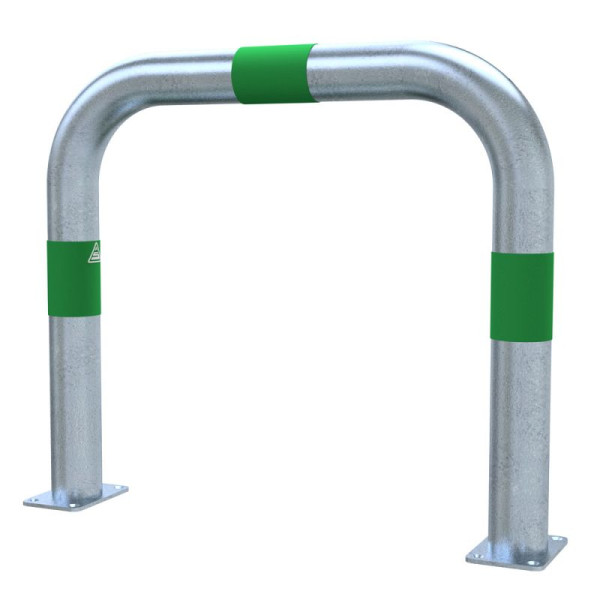 STEIN HGS Absperrbügel zum Aufdübeln aus Stahlrohr Ø76 mm, Breite 750 mm, silber, grün, grün, 80470.0004