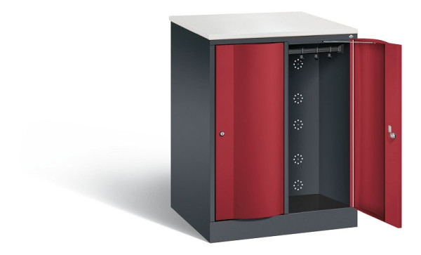 C+P XL-Schließfachschrank Resisto, H1077xB772xT640mm, Farbe: Schwarzgrau / Rubinrot, 8271-273 S10027